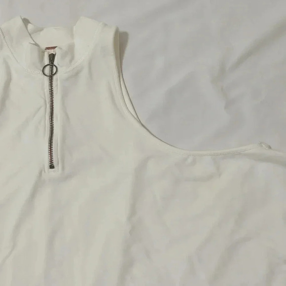 Free People Moon Cake Zip Front Tank, Color Cream Size XS-TP - Picture 9 of 14